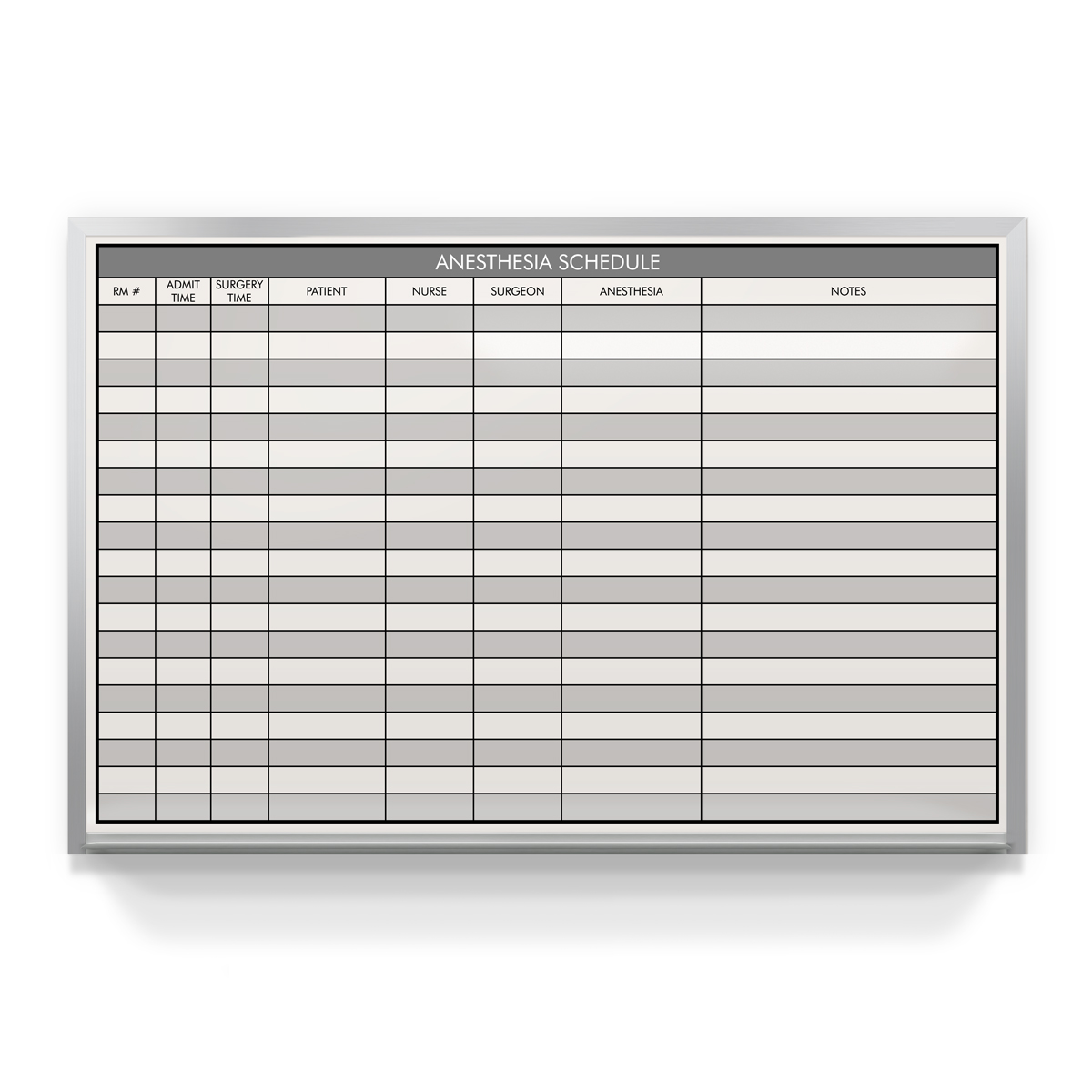 Anesthesia Scheduling Board